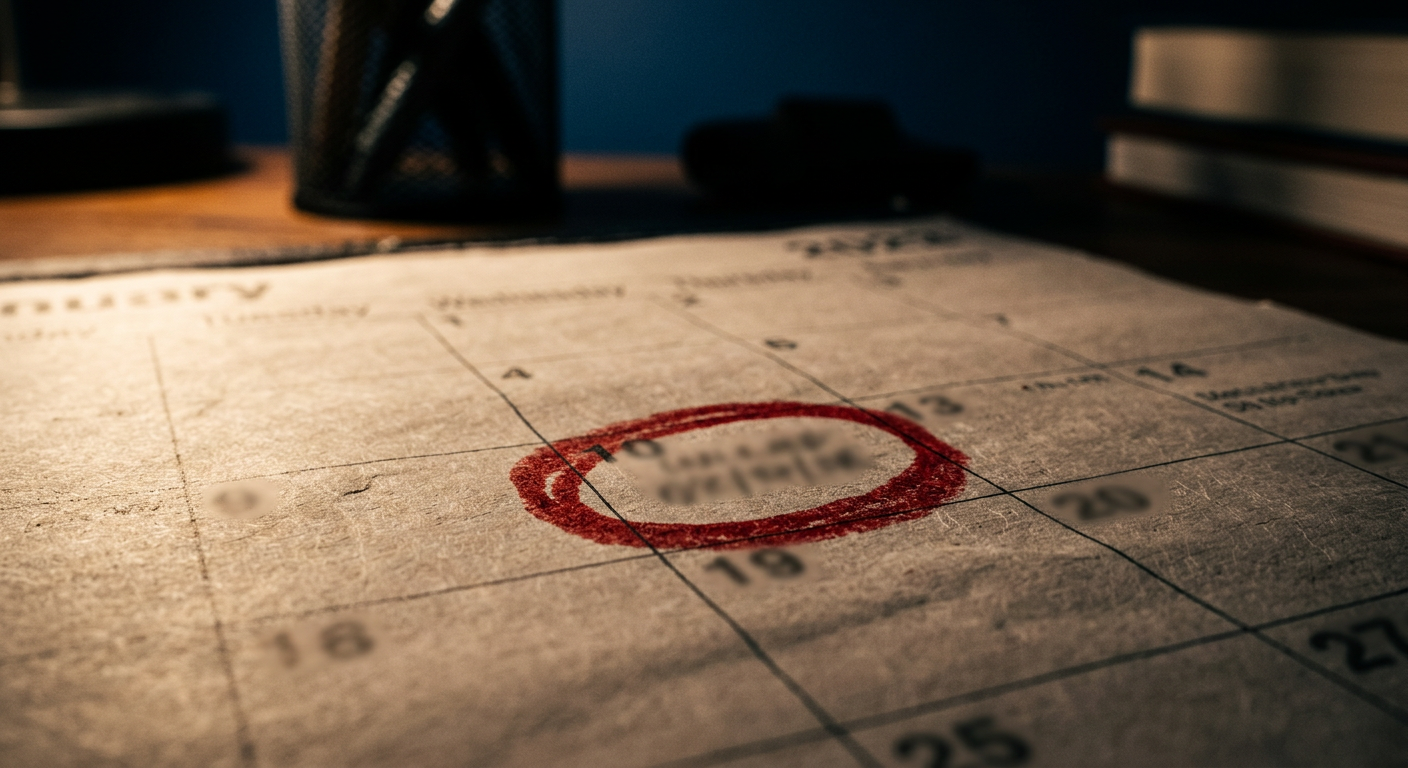 Date de délai entourée sur un calendrier